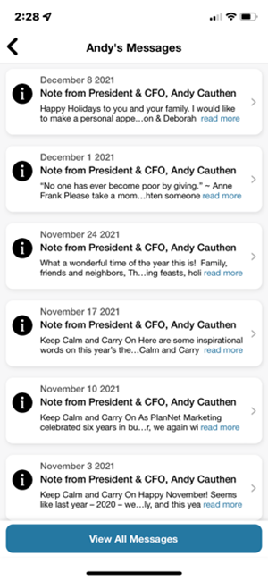 Andy's Message List
