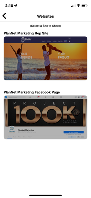 Lead Share Websites Screen Lead Share Website