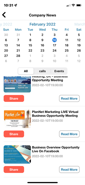Lead Share Event Call Screen Lead Share Event or Call